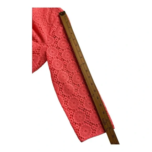 Lilly Pulitzer Lamora Pucker Pink‎ Breakers Lined Size Medium Lace Tunic Dress - Picture 11 of 16